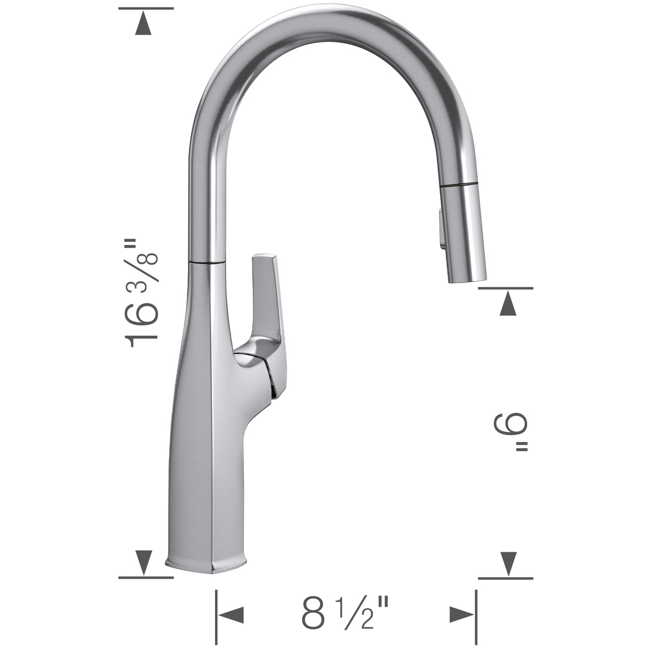 442678 Rivana Pull-Down Kitchen Faucet 1.5 GPM in PVD Steel 442678 Rivana Pull-Down Kitchen Faucet 1.5 GPM in PVD Steel