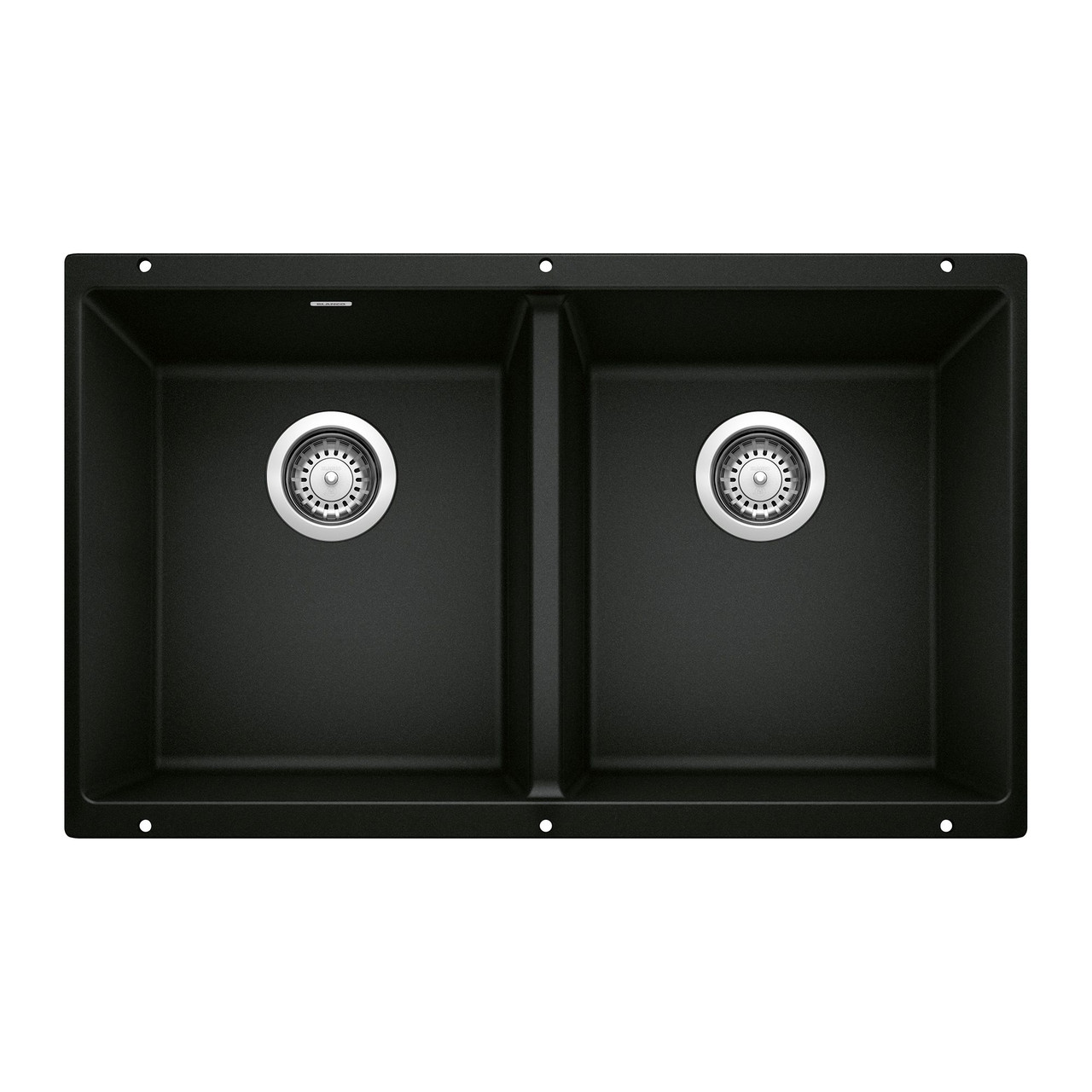 Blanco KA-442927 Precis Equal Double Bowl Sink Kit in Coal Black