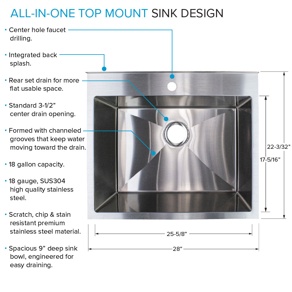 EWS-2822S-MB 28-in W x 22.1-in D x 35.2-in H Stainless Steel Laundry Sink and Wash Stand, Matte Black