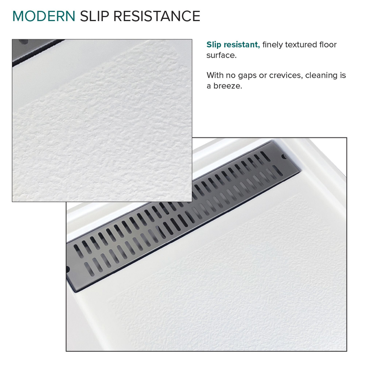 FSC6034L-01 60-in x 34-in Cast Solid Surface Shower Base With Left Hand Drain, White