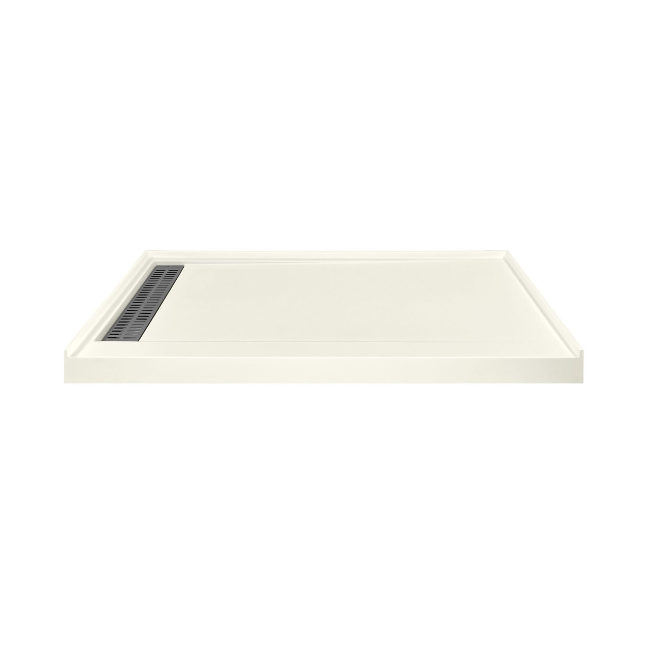 FSC6034L-02 60-in x 34-in Cast Solid Surface Shower Base With Left Hand Drain, Cameo