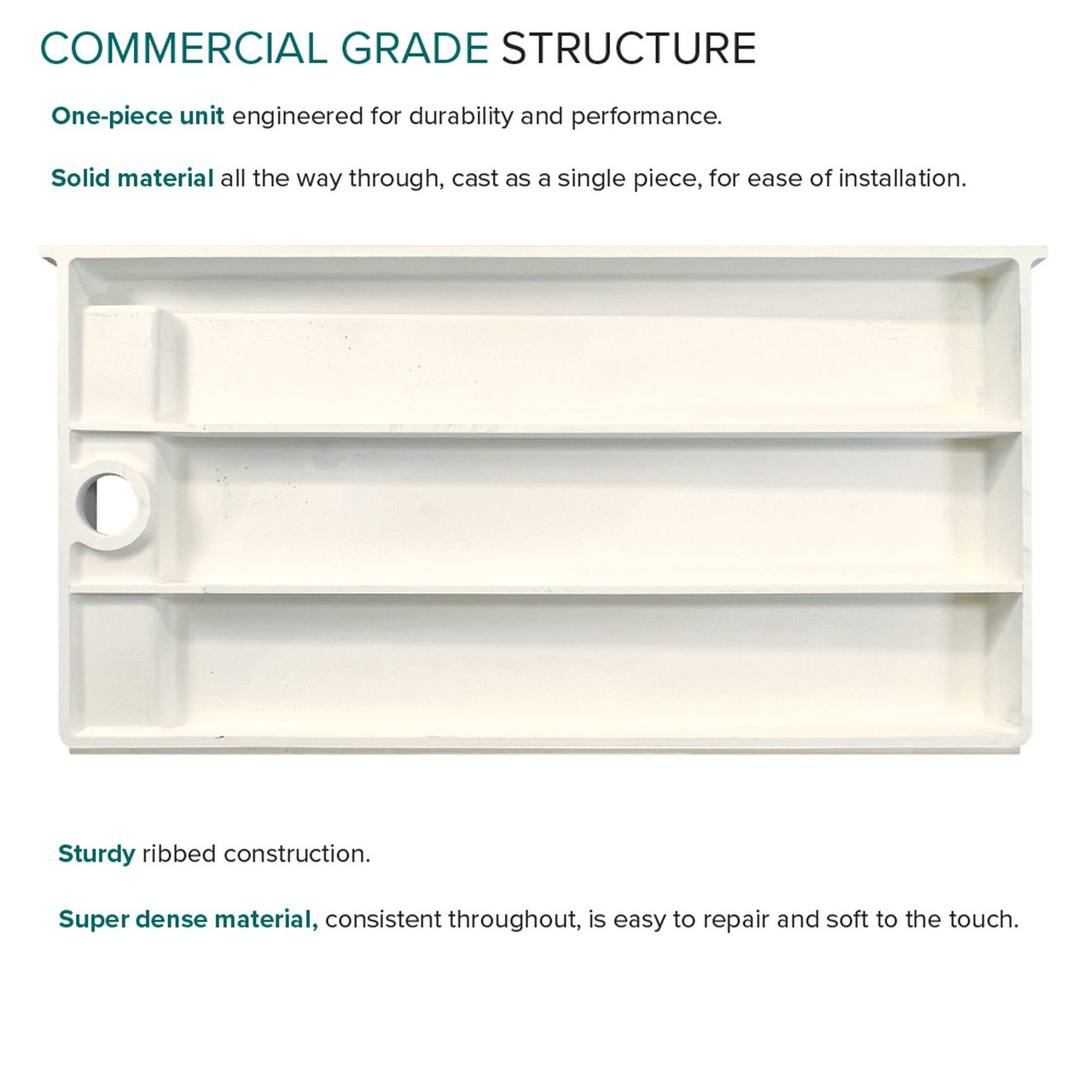 FSC6034L-02 60-in x 34-in Cast Solid Surface Shower Base With Left Hand Drain, Cameo