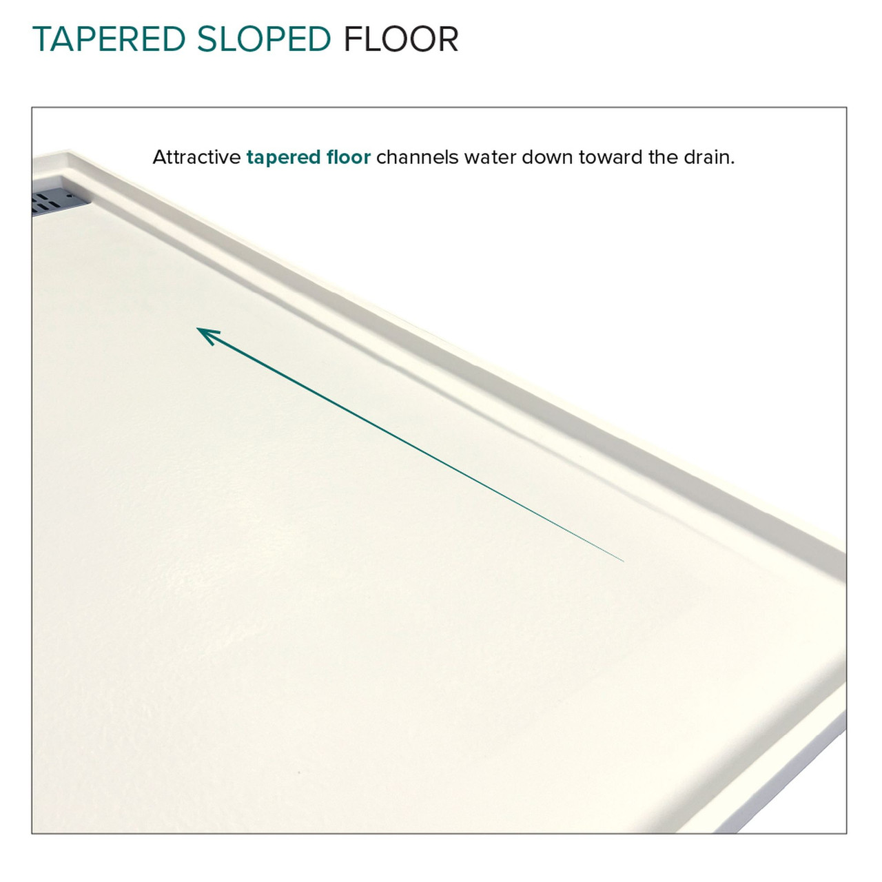 FSC6034L-02 60-in x 34-in Cast Solid Surface Shower Base With Left Hand Drain, Cameo