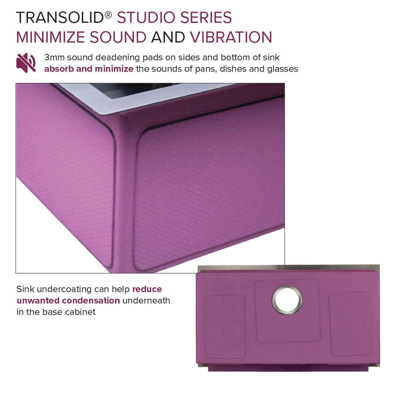 Transolid PUSS331911GM Studio 33-in x 19-in x 11-in 14 Gauge Super Single Bowl Undermount Stainless Steel Kitchen Sink With SinkPocket™, Bottom Sink Grid, And Flip-Top Sink Strainer, Gun Metal