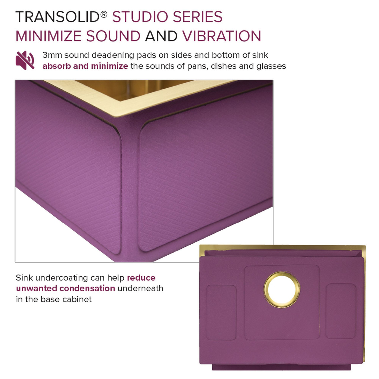 Transolid PUSB261911SB Studio 26-in x 19-in x 11-in 14 Gauge Single Bowl Undermount Stainless Steel Kitchen Sink With SinkPocket™, Bottom Sink Grid, And Flip-Top Sink Strainer, Satin Brass