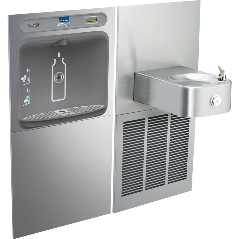 Bottle Filling Station with SoftSides Single Refrigerated Fountain in Stainless Steel