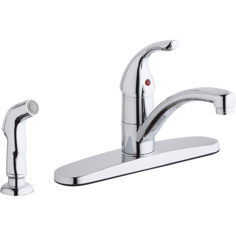 2-Hole Kitchen Faucet with Escutcheon and Side Spray in Chrome