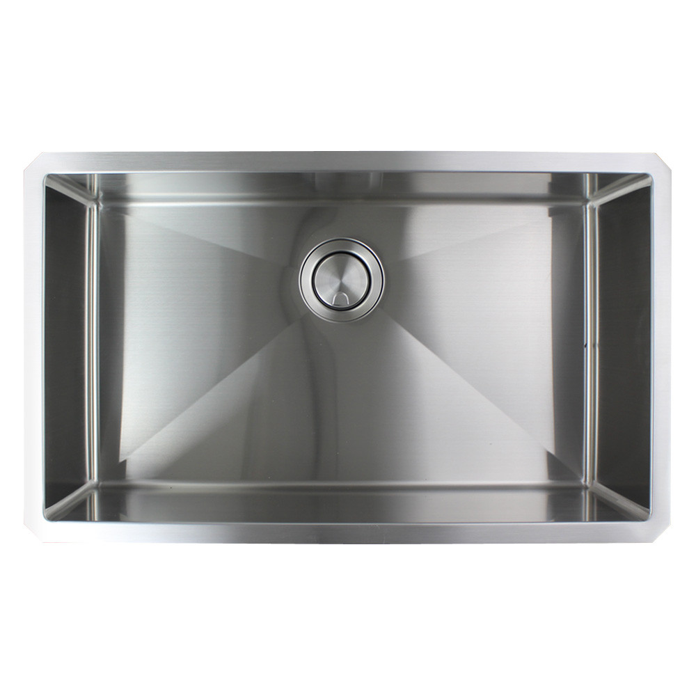 30-in x 18-in x 10-in 16 Gauge Super Single Bowl, Undermount Stainless Steel Kitchen Sink 