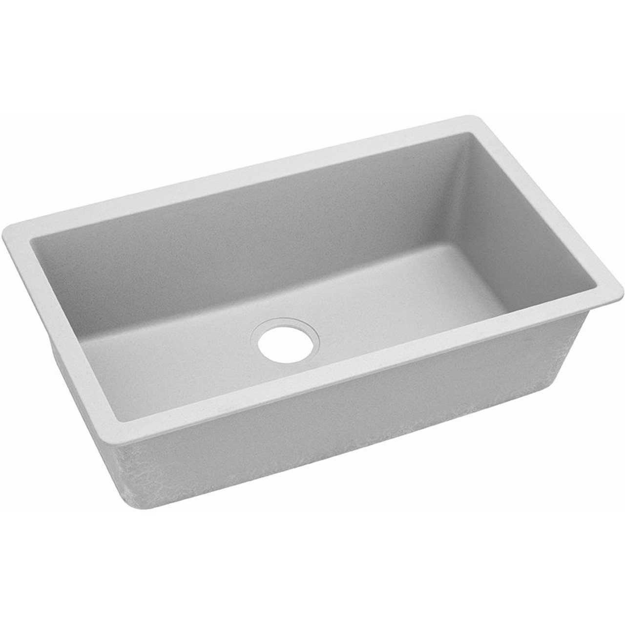 33" x 18-7/16" x 9-7/16" Quartz Single Bowl Undermount Sink in White