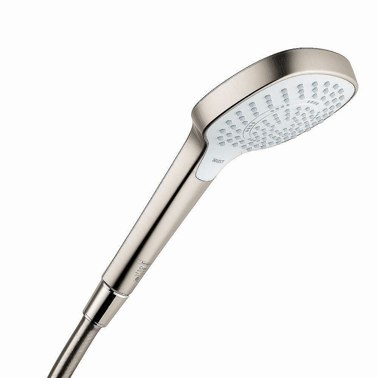 Hansgrohe 04723820 Croma Select E 1.8 GPM 3-Jet Handshower 110, In Brushed Nickel Hansgrohe 04723820 Croma Select E 1.8 GPM 3-Jet Handshower 110, In Brushed Nickel