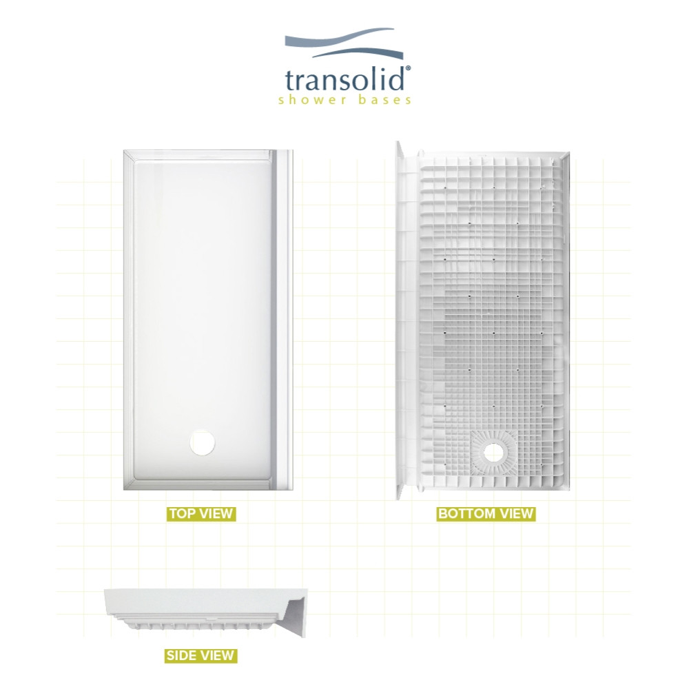 60 x 30 Single Threshold Shower Base with Left Drain in White