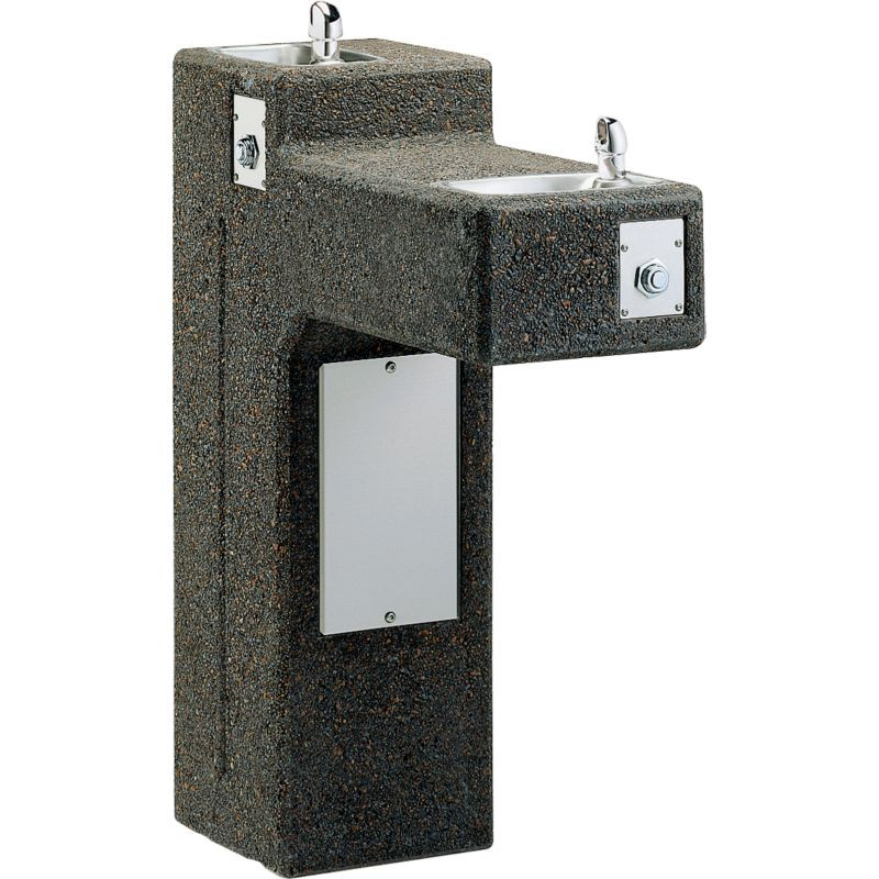 Elkay LK4595FR Outdoor Stone Drinking Fountain in Stone Aggregate