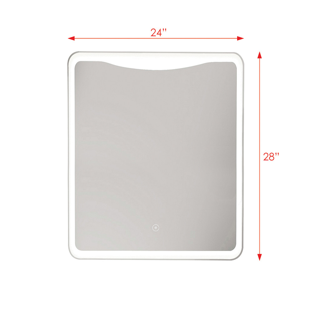 23.62 X 1.18 X 27.56 LED-Backlit Contemporary Mirror with Touch Sensor