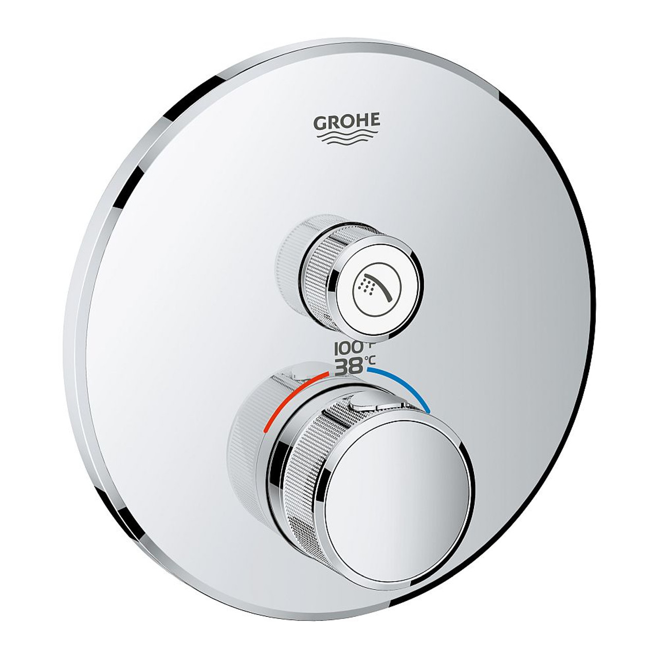 29136000 Grohtherm SmartControl Single Function Thermostatic Trim with Control Module in StarLight Chrome 29136000 Grohtherm SmartControl Single Function Thermostatic Trim with Control Module in StarLight Chrome