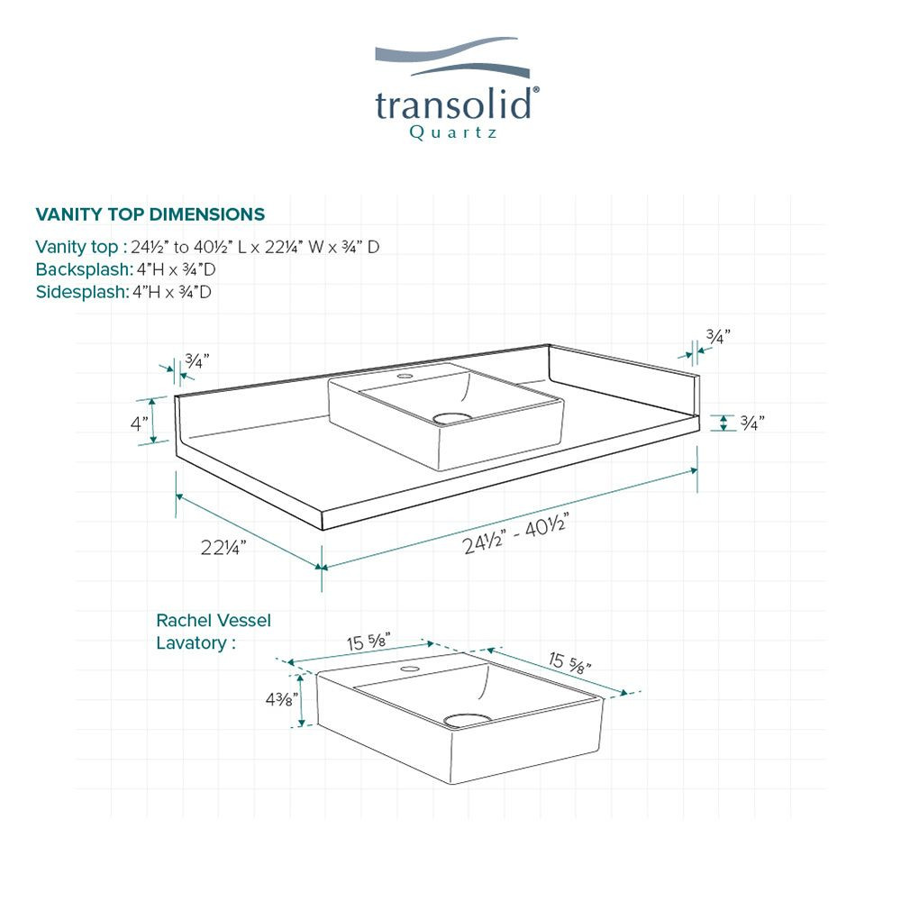 30.75 in. W x 22.25 in. D Quartz Vessel Vanity Top in Milan White with Single Hole and Square Vessel Sink