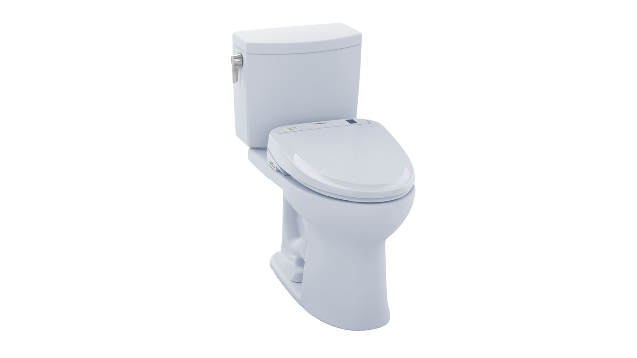 1.0 GPF Two-Piece Elongated Toilet with Single Flush and Washlet+ S350e Washlet in Cotton