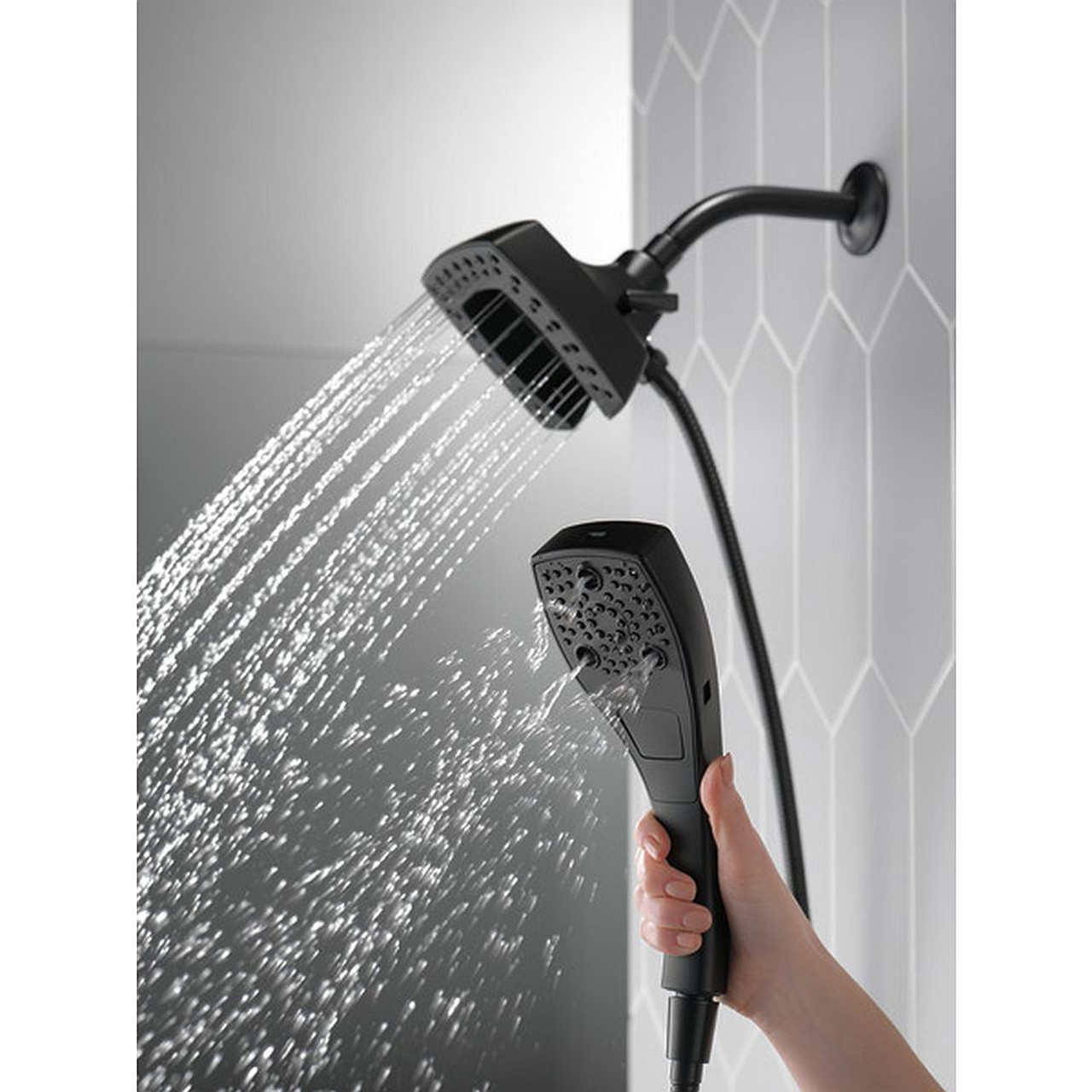 2.5 GPM 5-Setting Two-in-One Shower in Matte Black