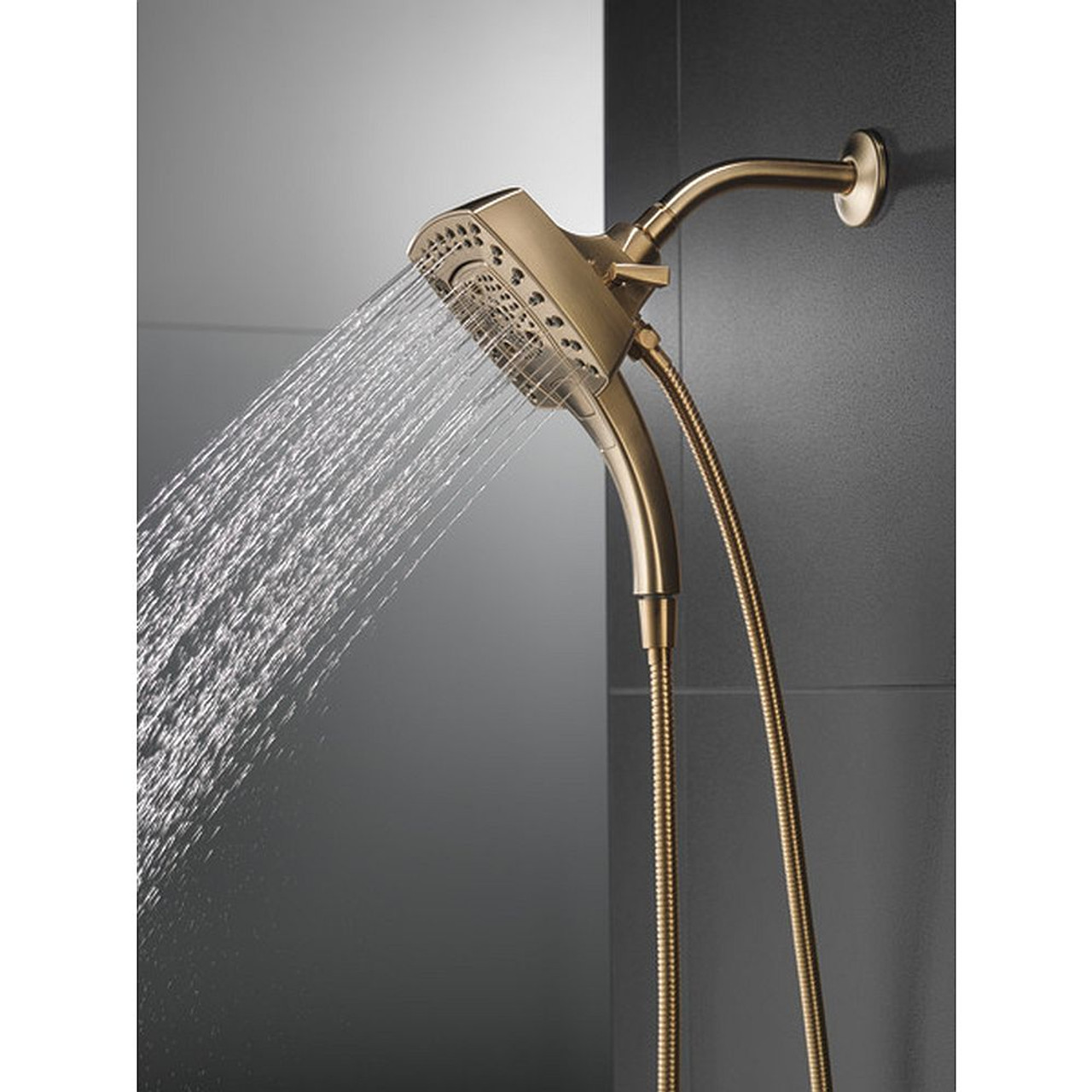 2.5 GPM 5-Setting Two-in-One Shower in Champagne Bronze