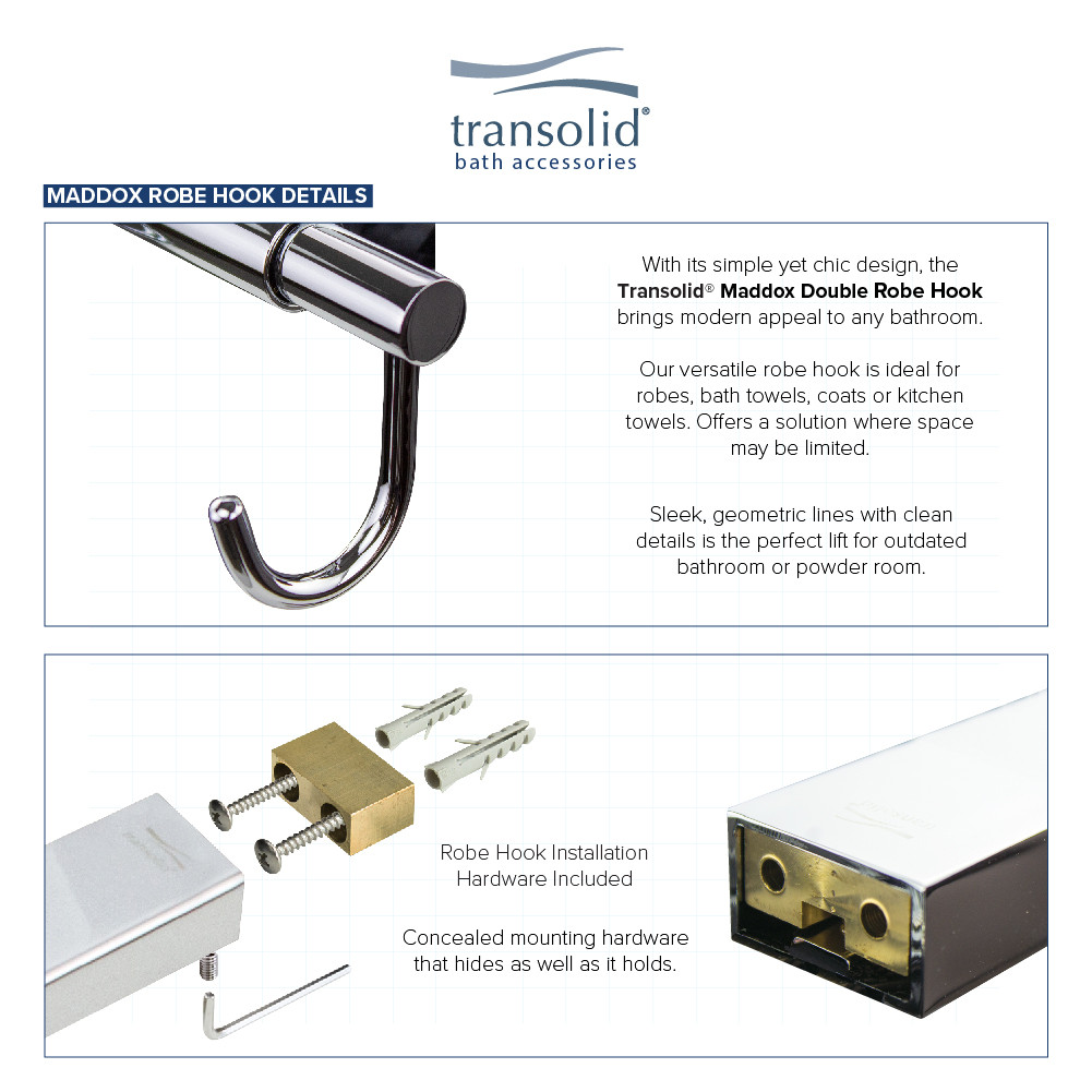 5-Piece Bathroom Accessory Kit Including a robe hook, a toilet paper holder, a towel ring, a 24-in towel bar, and a 16-in shelf with soap dish, in Polished Chrome