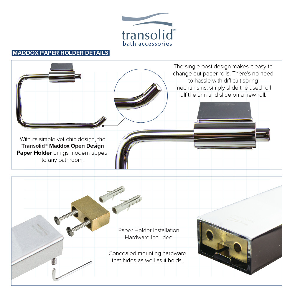 5-Piece Bathroom Accessory Kit Including a robe hook, a toilet paper holder, a towel ring, a 24-in towel bar, and a 16-in shelf with soap dish, in Polished Chrome