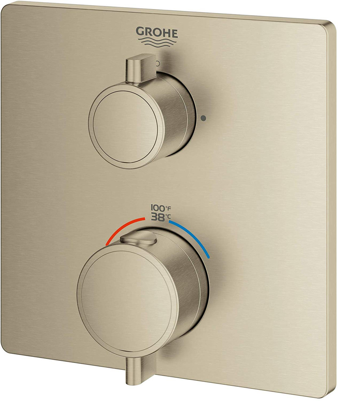 Grohe 24111EN0 Grohtherm Dual Function 2-Handle Thermostatic Trim in Brushed Nickel Infinity Finish