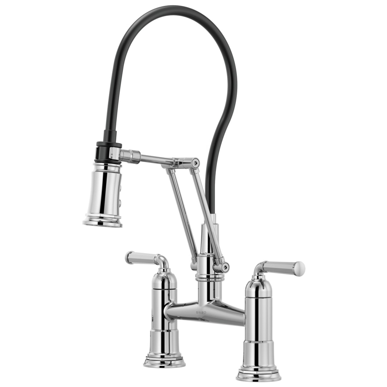 1.8 GPM Articulating Bridge Faucet in Polished Chrome Finish 1.8 GPM Articulating Bridge Faucet in Polished Chrome Finish