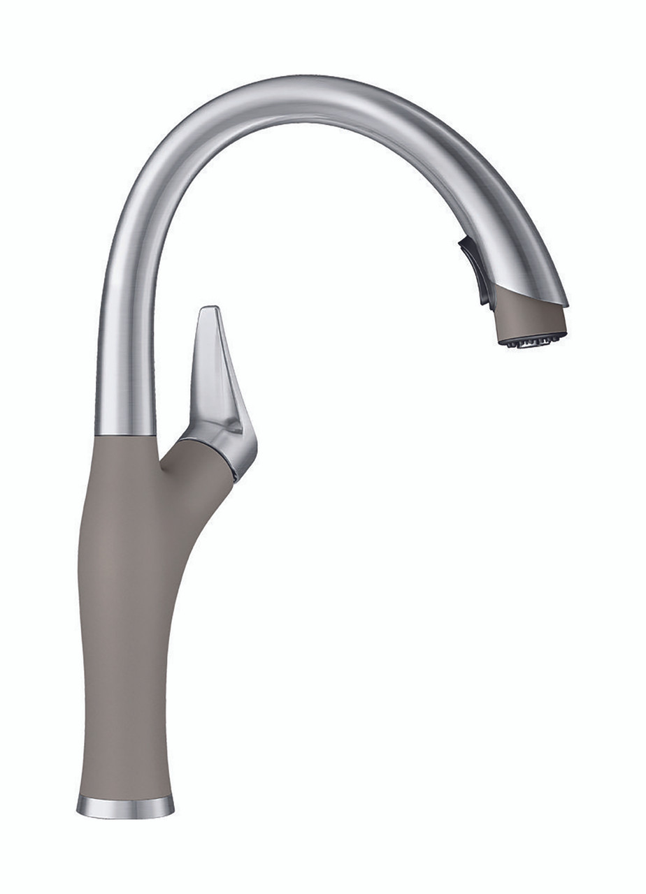 Blanco KFA-401926 22-in X 25-in Liven Granite Laundry Sink with Pull-Down Faucet, Basket, and Strainer in Truffle
