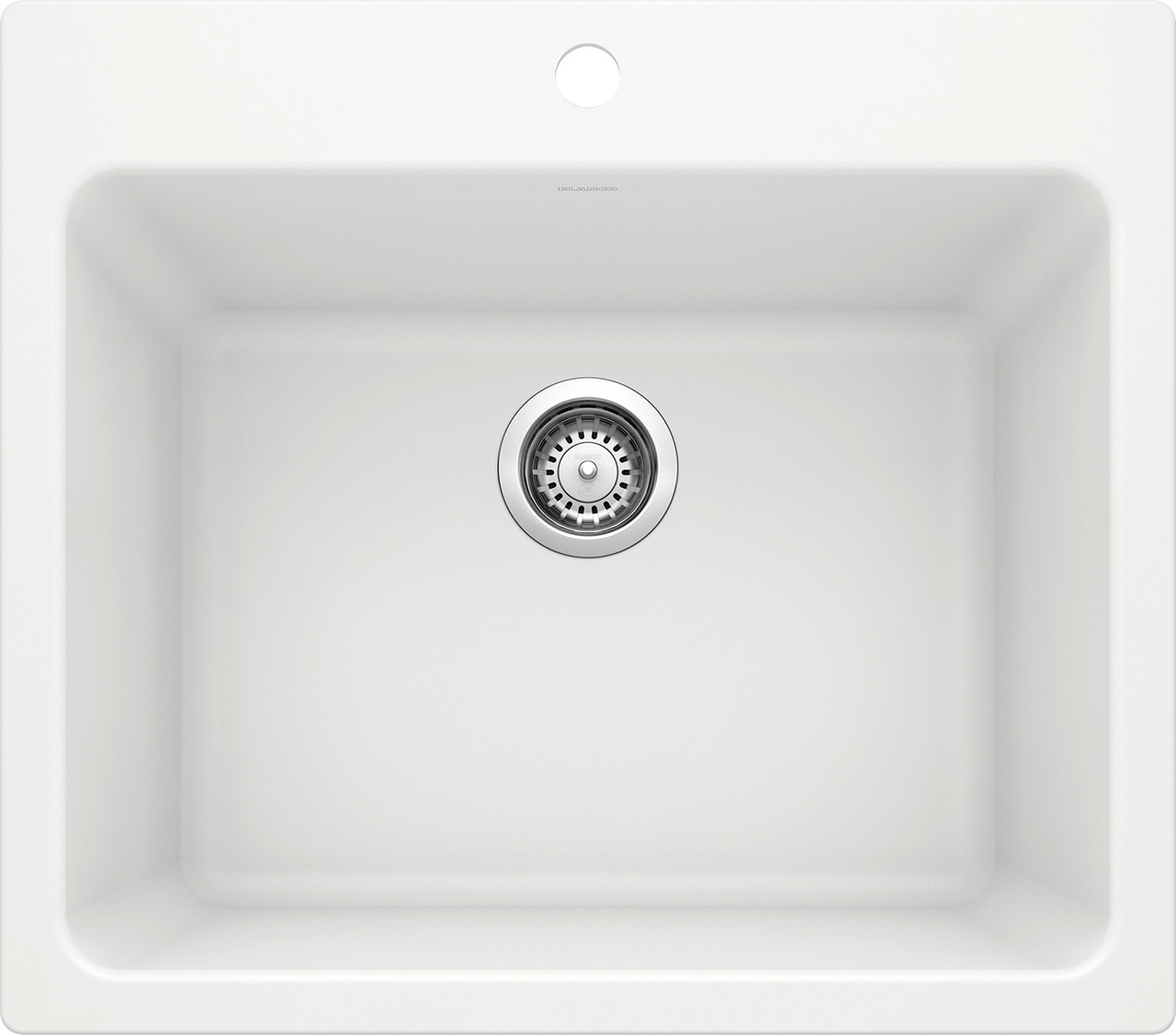 Blanco KFA-401927 22-in X 25-in Liven Granite Laundry Sink with Pull-Down Faucet, Basket, and Strainer in White