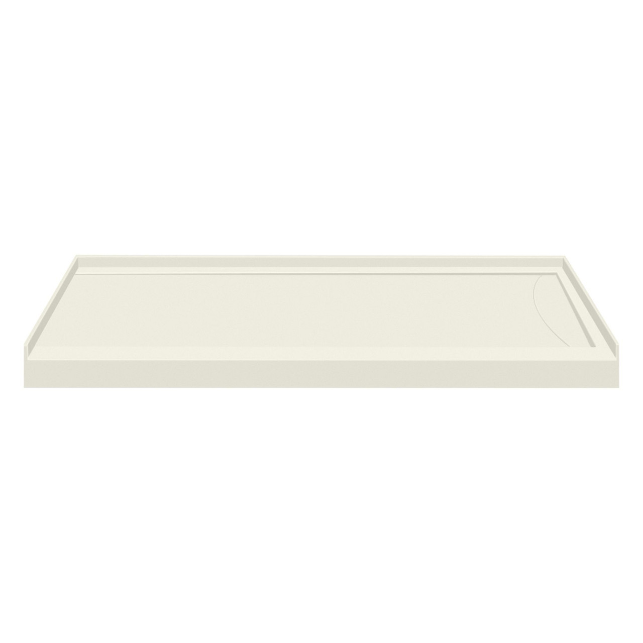 Transolid FSL6032R-02 60-in x 32-in Cast Solid Surface Low Profile Shower Base with Linear Concealed Right Hand Drain, Cameo 