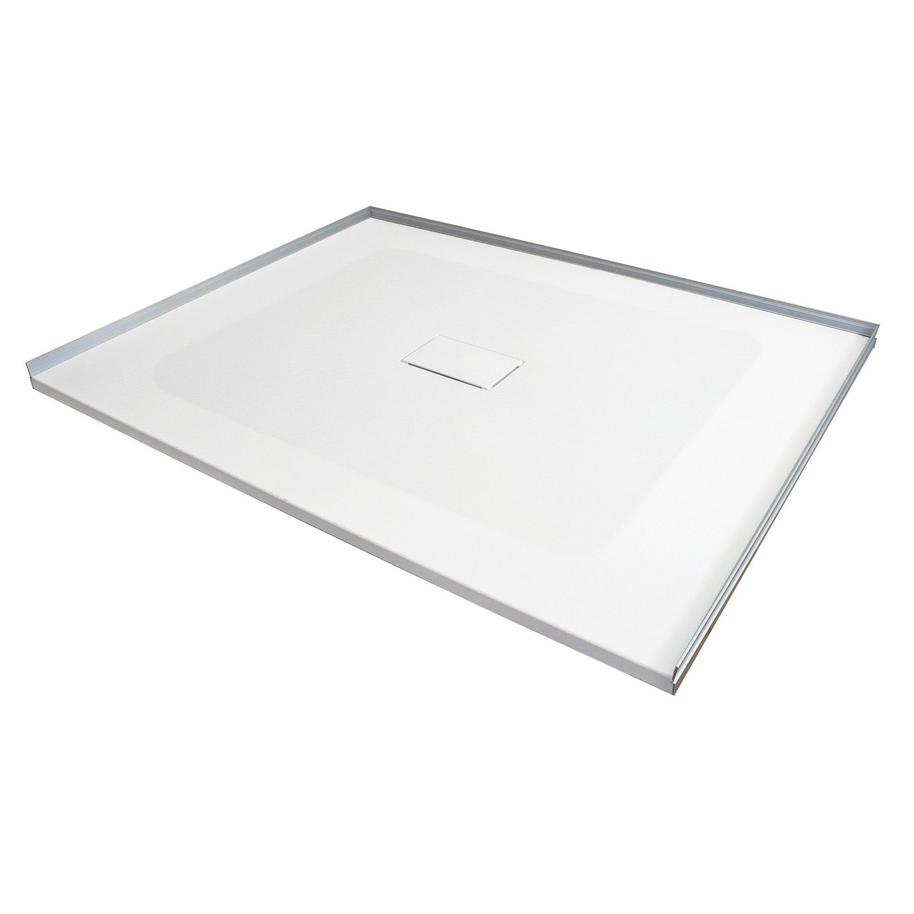 Transolid FZS5140C-31 Trimslate 51-in x 40-in Zero Threshold Shower Base with Center Drain, White
