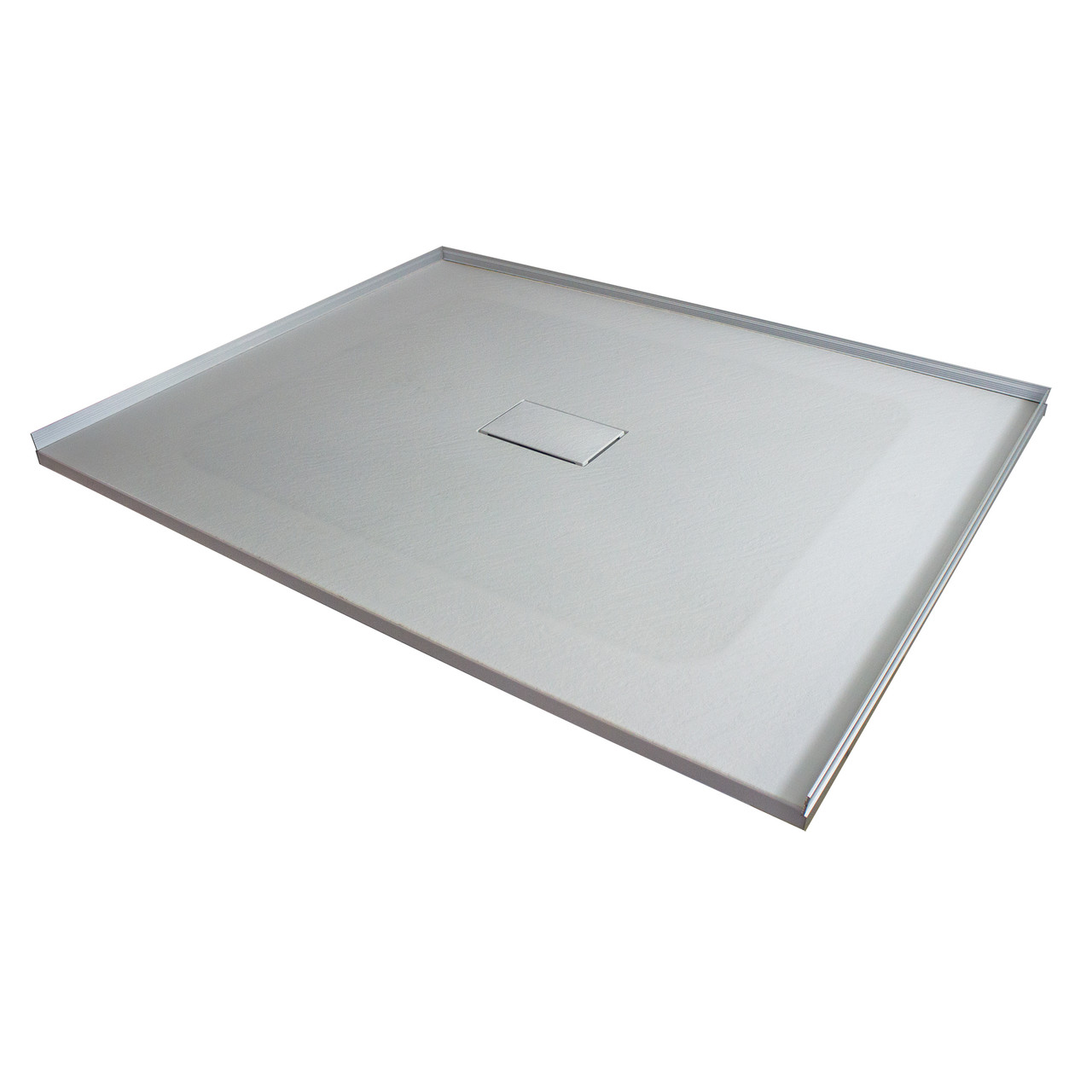 Transolid FZS5140C-39 51-in L x 40-in W Zero Threshold Center Drain Shower Base, Grey