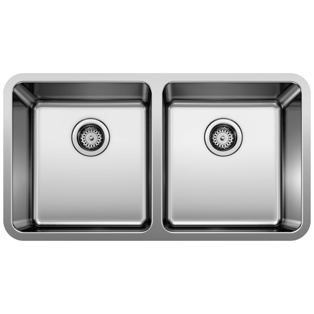 Undermount Formera Equal Double Sink Kit including Pull-Down Faucet with 1.5 gpm and Decorative Basket Strainer