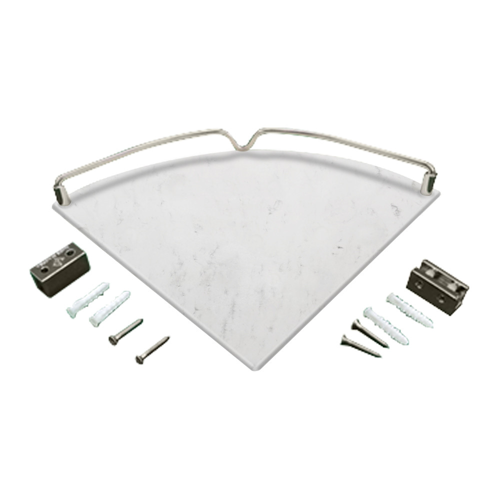 10-in x 10-in Corner Shelf, in White Venito