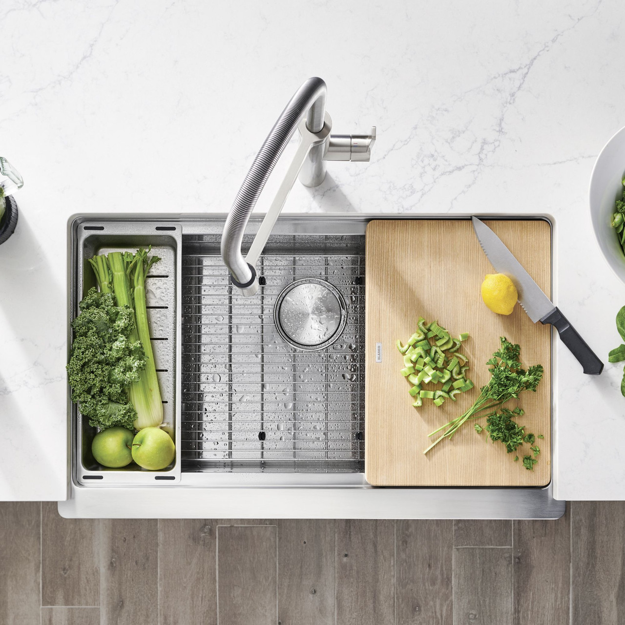 Blanco 33-in x 20.5-in 18-Gauge Stainless Steel Single Bowl Undermount Apron Front Farmhouse Kitchen Sink