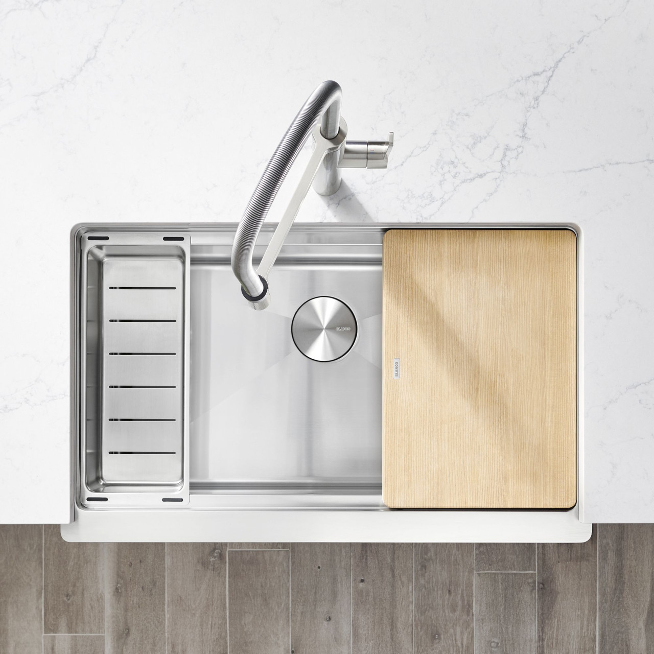 Blanco 33-in x 20.5-in 18-Gauge Stainless Steel Single Bowl Undermount Apron Front Farmhouse Kitchen Sink