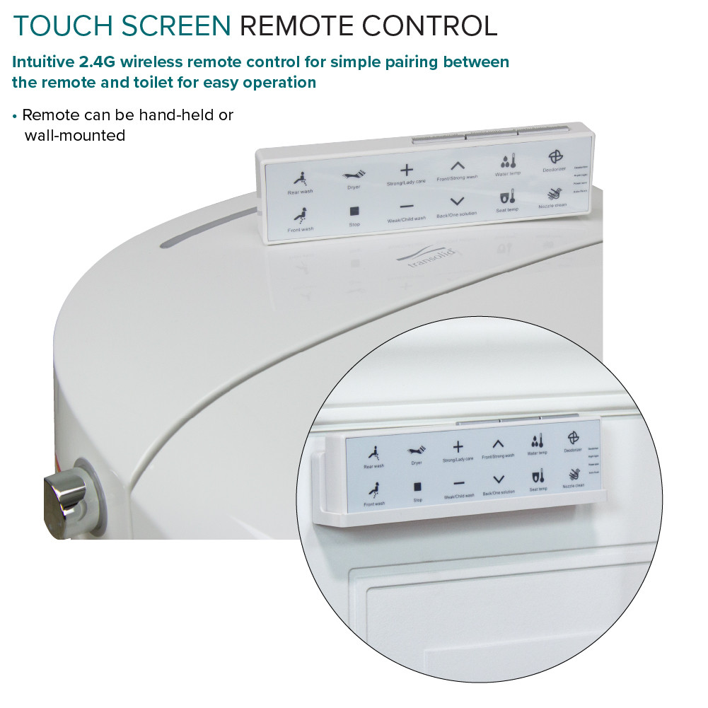 Transolid Ginger 1-Piece 1.28 GPF Single Flush Elongated Bidet Toilet in White