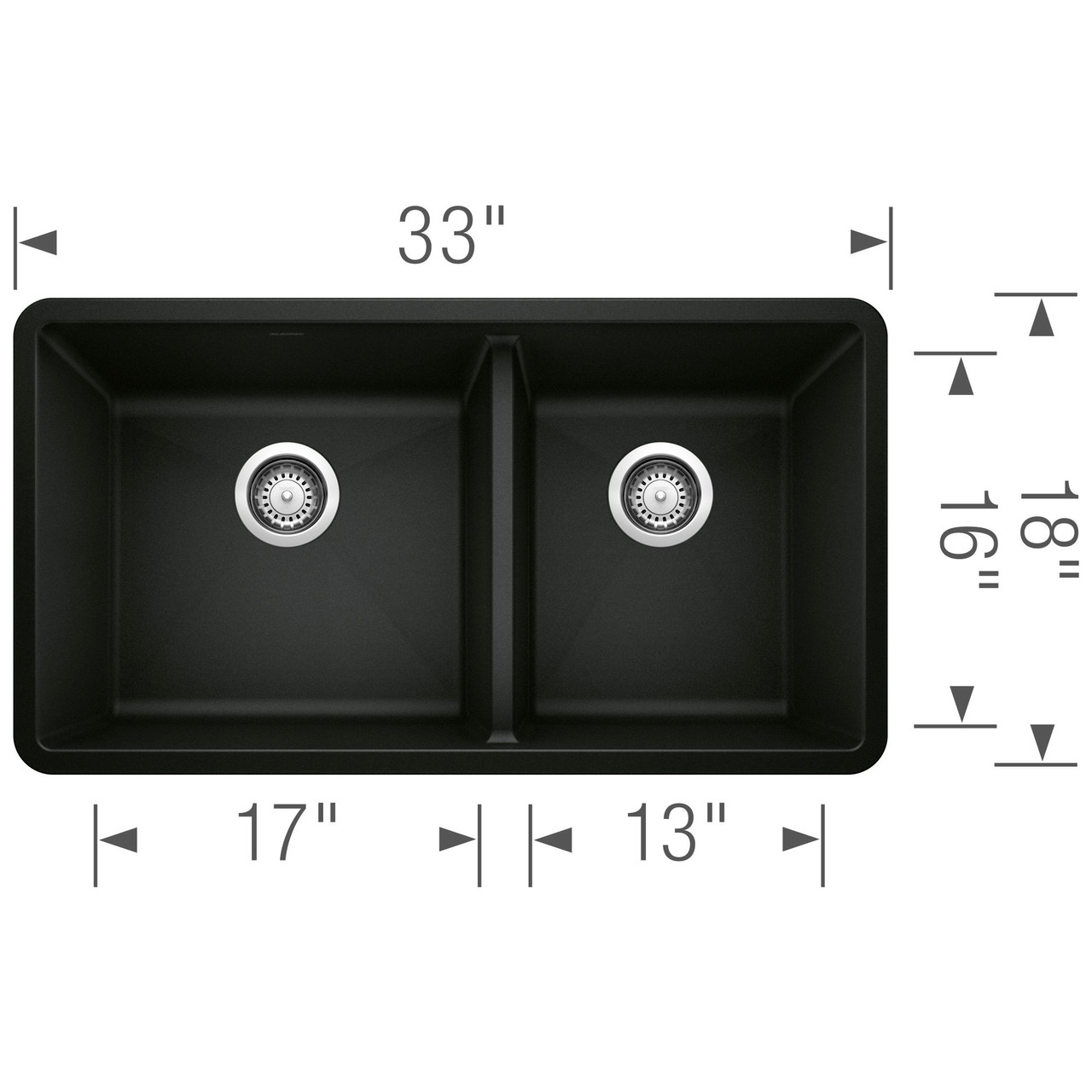 Blanco 442926 Precis 1-3/4 Bowl in Coal Black