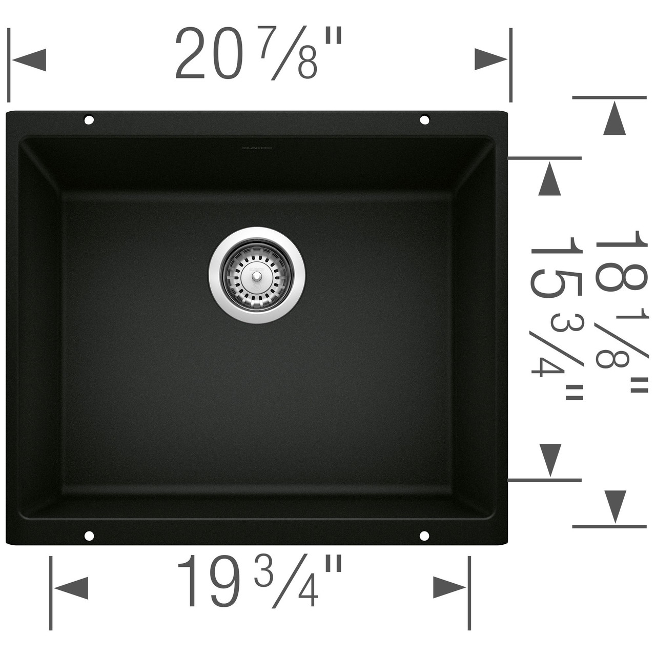 Blanco 442933 Precis 21" Single Bowl in Coal Black