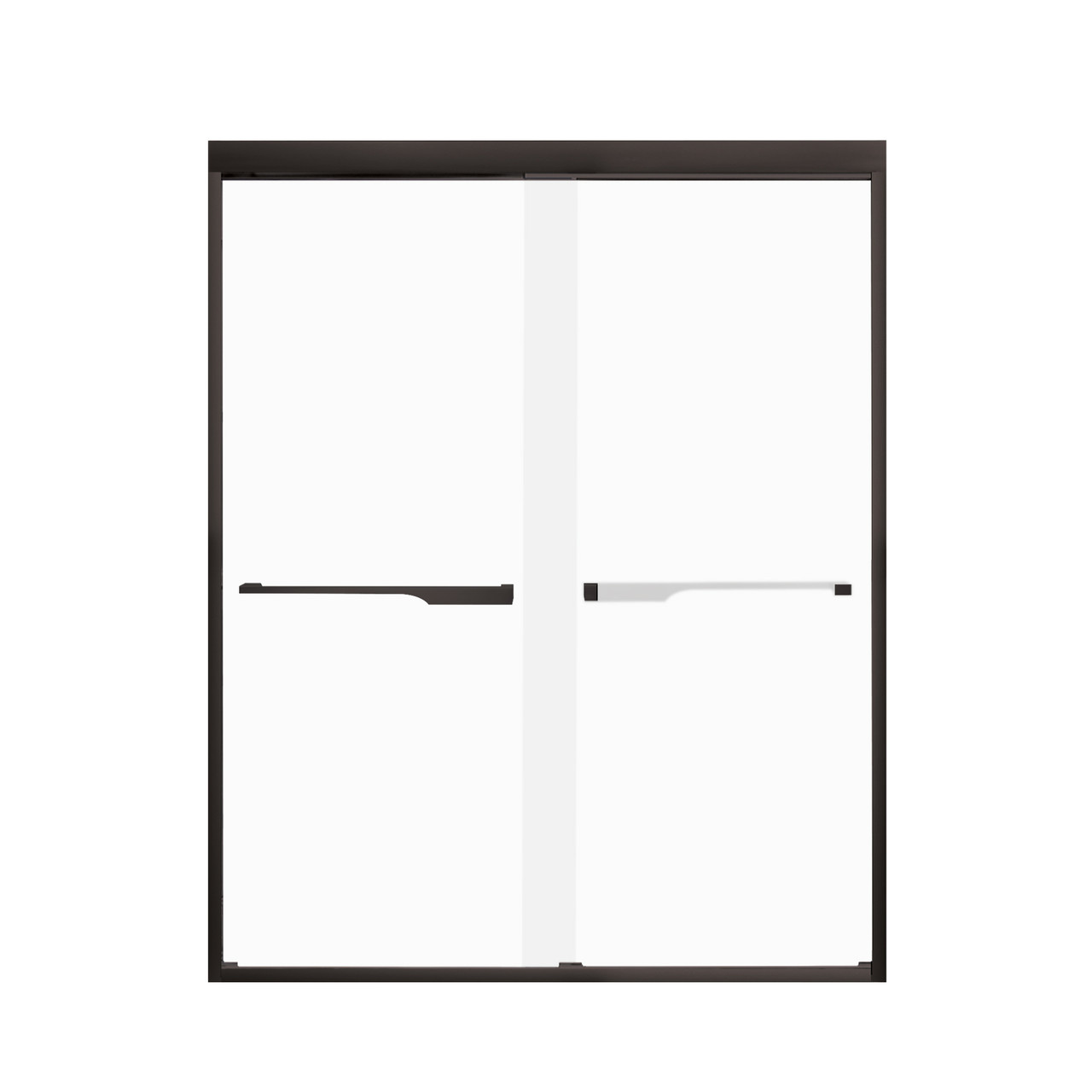 FBPT607608F-J-MB Frederick 57.75-59 in. W x 76 in. H Semi-Frameless Bypass Shower Door in Matte Black with Frosted Glass