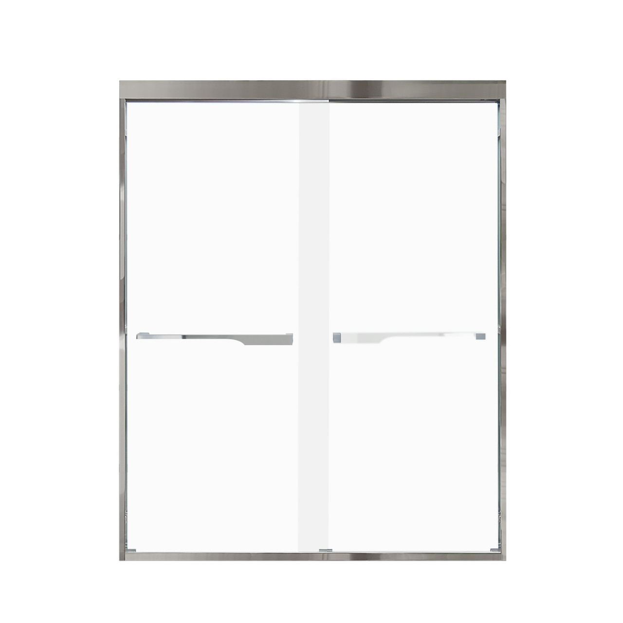 FBPT607608F-J-PC Frederick 57.75-59 in. W x 76 in. H Semi-Frameless Bypass Shower Door in Polished Chrome with Frosted Glass 