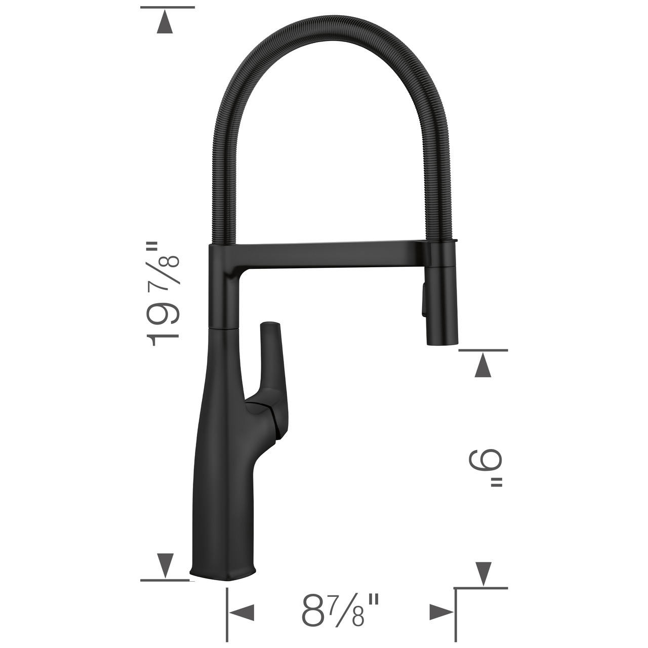 Blanco 443019 Rivana Semi-Pro Kitchen Faucet 1.5 GPM in Matte Black