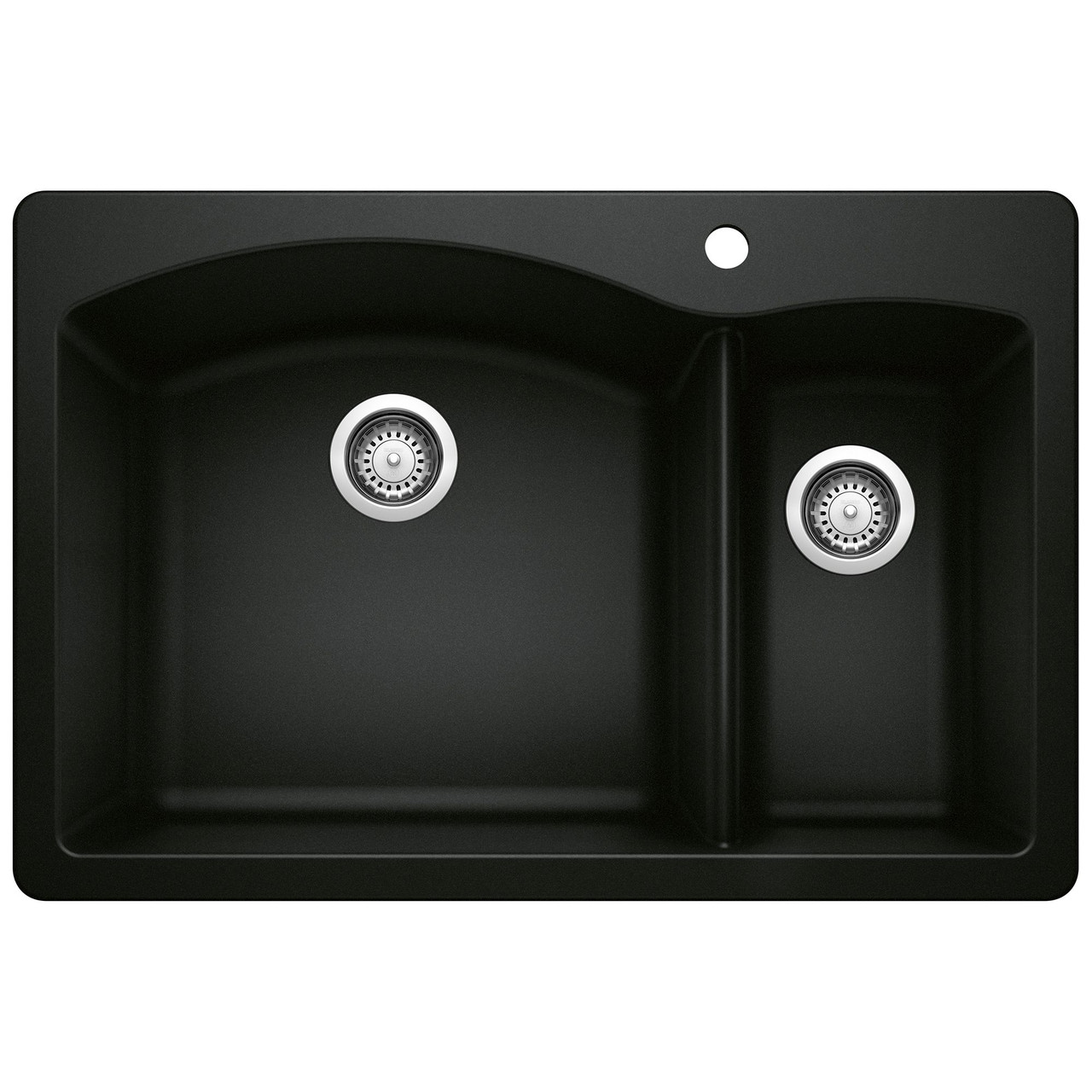 Blanco KA-442907 Diamond 1-1/2 Bowl Dual Mount Sink Kit in Coal Black