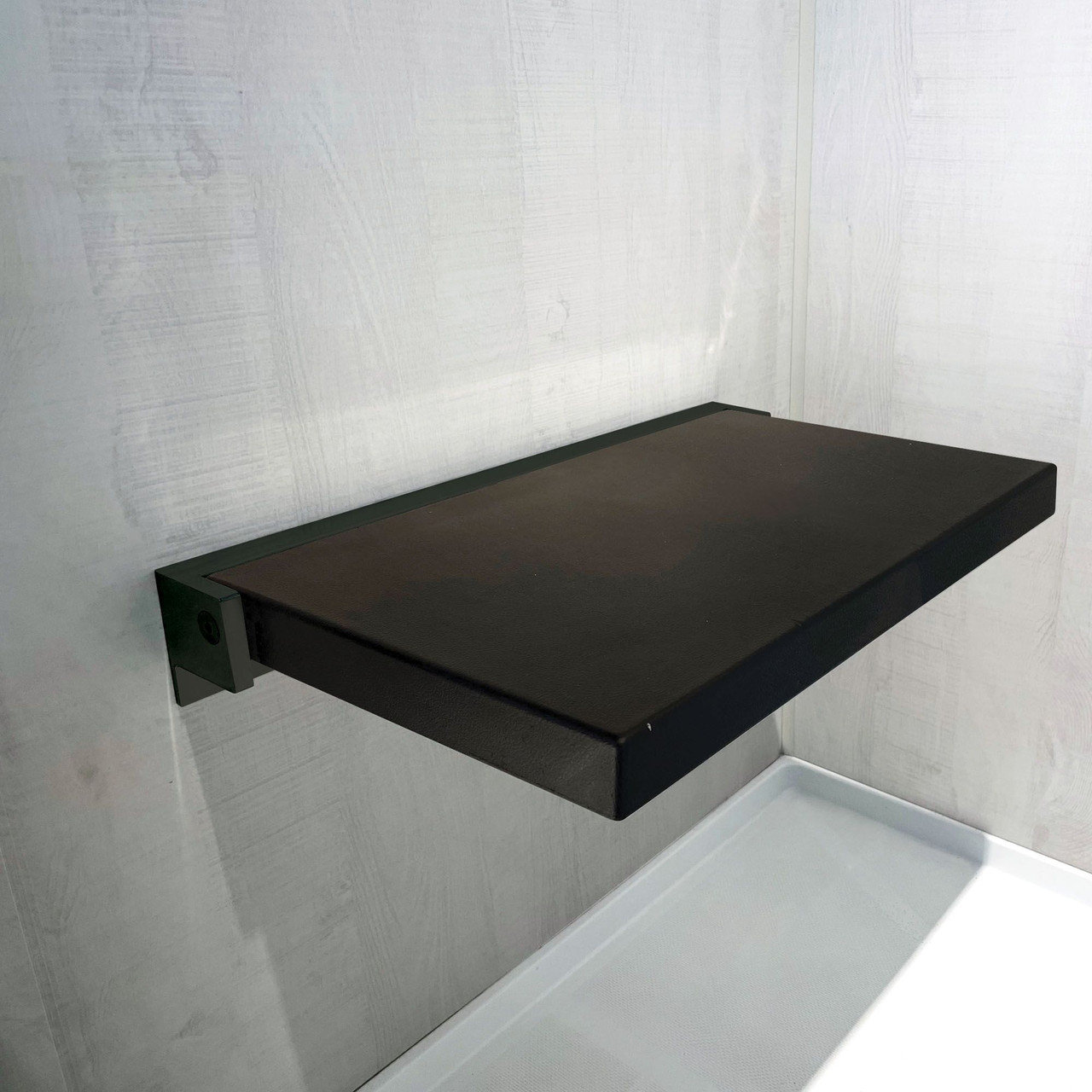 Transolid PPS1420UP-09MB 14-in x 20-in Flip Up Shower Seat, Black and Matte Black