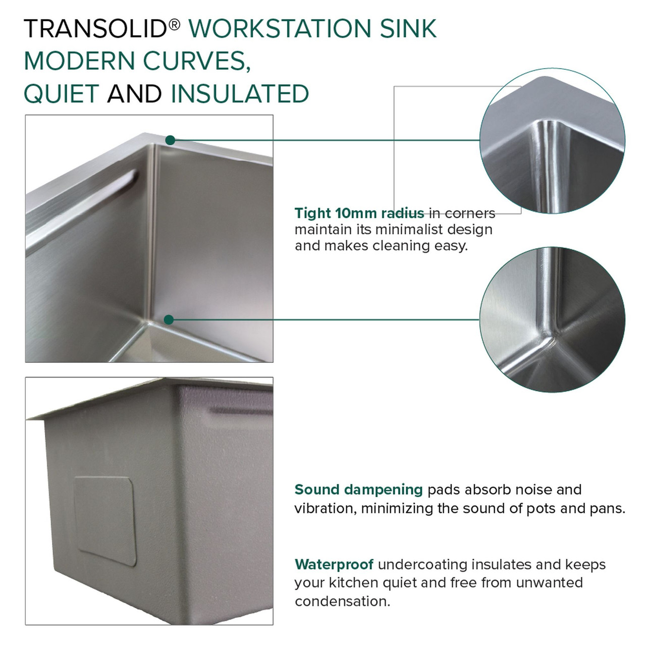 Transolid KWSST302210-1 30-in X 22-in X 10-in 18-Gauge Drop-in Stainless Steel Kitchen Workstation Sink with 1 Faucet Hole