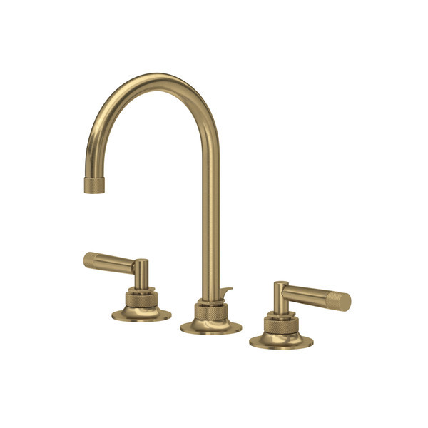 Rohl MB-2019LMAG-2 Graceline C-Spout Widespread Bathroom Faucet, Antique Gold