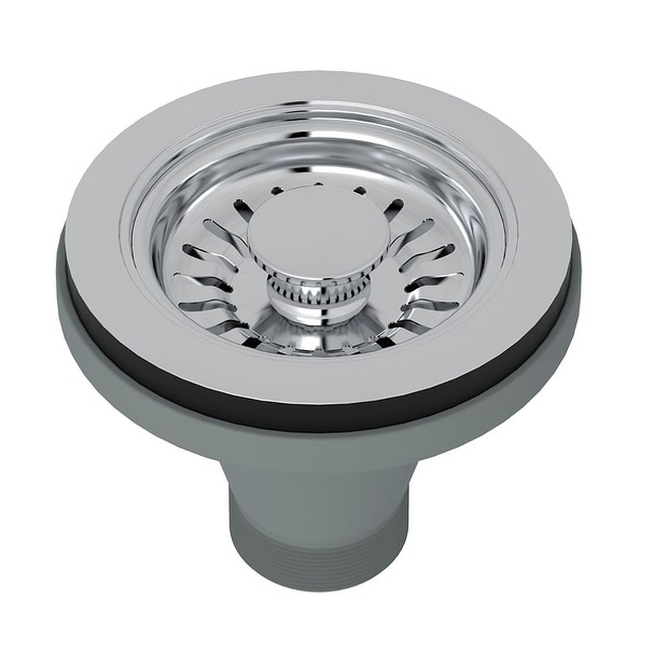 Manual Basket Strainer without Remote Pop-Up in Polished Chrome