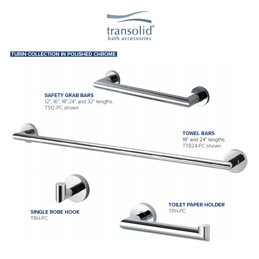 TTB18-PC Turin 18-inch Towel Bar, In Polished Chrome