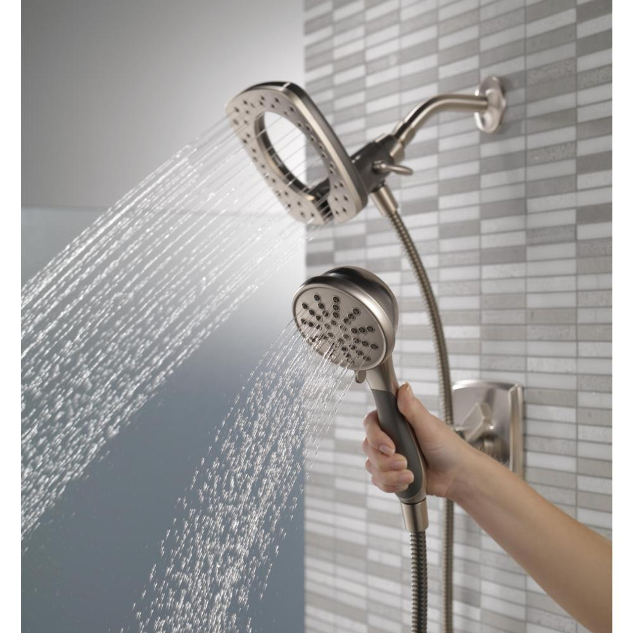 Sterling KSDFA-72290100-N 48-in Seated Shower Kit with Shower Door, Showerhead, Accessory Kit in White/Nickel Sterling KSDFA-72290100-N 48-in Seated Shower Kit with Shower Door, Showerhead, Accessory Kit in White/Nickel