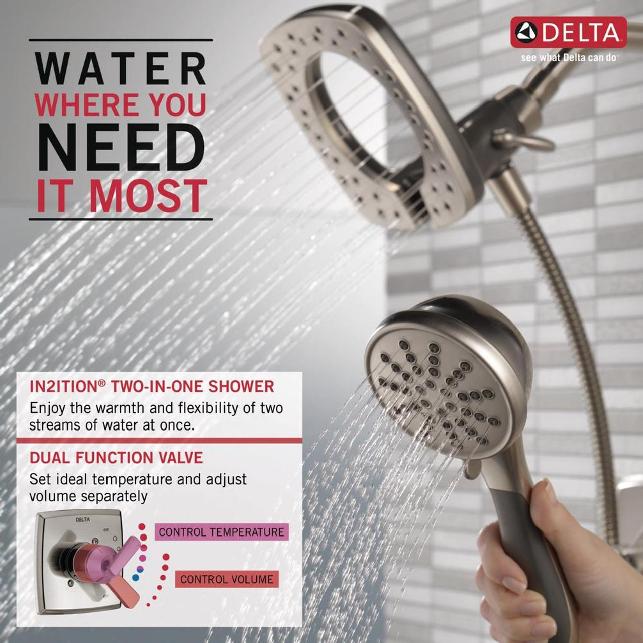 Sterling KSDFA-72290100-N 48-in Seated Shower Kit with Shower Door, Showerhead, Accessory Kit in White/Nickel Sterling KSDFA-72290100-N 48-in Seated Shower Kit with Shower Door, Showerhead, Accessory Kit in White/Nickel