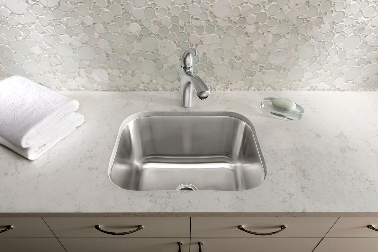 Blanco KF-441398 17.75-in X 23-in Stellar Laundry Sink with Pull-Down Faucet and Strainer in Stainless Steel